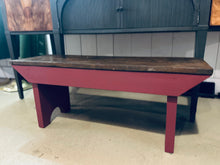 Load image into Gallery viewer, Vintage Rustic Burgundy Bench
