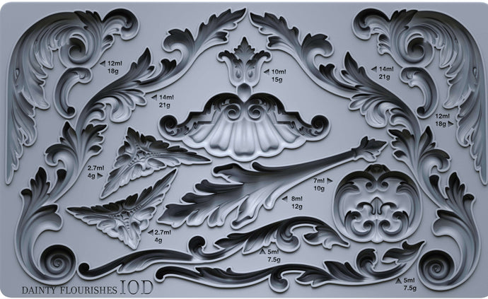 Dainty Flourishes Mold New Release by Iron Orchid Designs