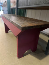 Load image into Gallery viewer, Vintage Rustic Burgundy Bench