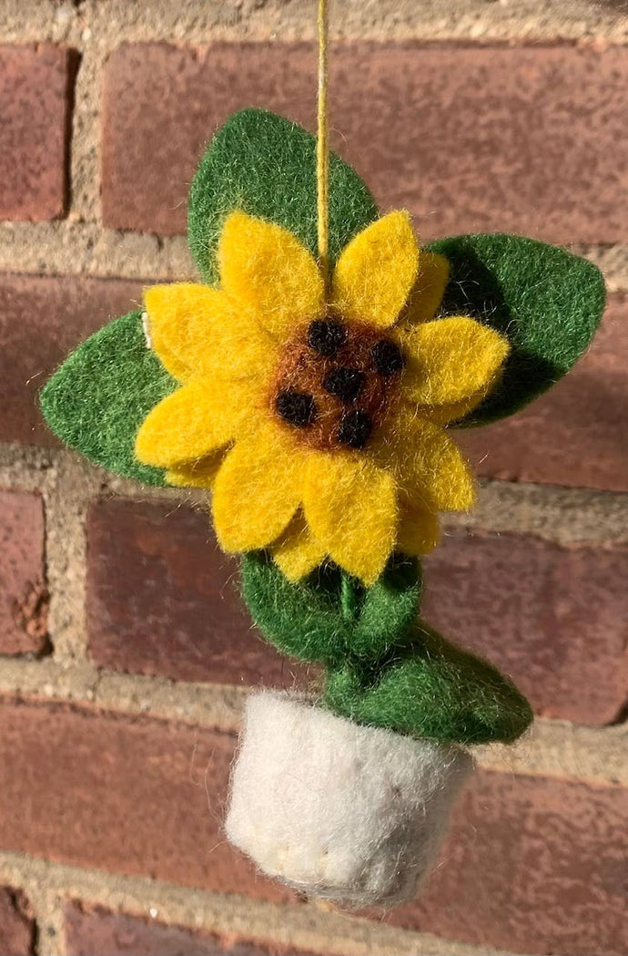 felt sunflower ornament