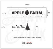 Load image into Gallery viewer, Stencil Apple Farm and You Cut Tree Farm by Funky Junk Old Sign Stencils