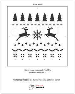 Stencil Christmas Sweater Pattern by Funky Junk Interiors