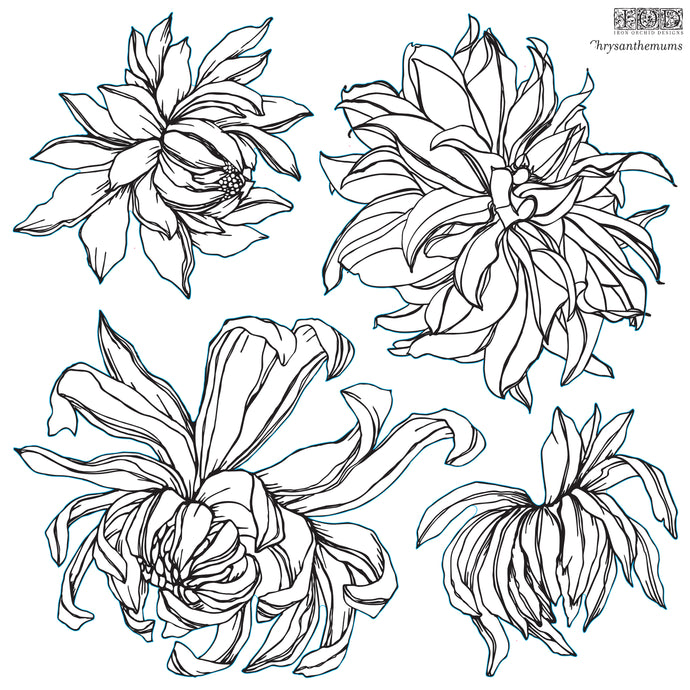  Iron Orchid Designs Stamp Chrysanthemum