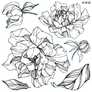 Iron Orchid Designs STAMP Peonies 