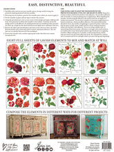 Load image into Gallery viewer,  Iron Orchid Designs Transfer Redoute  II  New format 8 sheet transfer pad. Each sheet measures 12x16. Iron Orchid Designs June, Redoute II Transfer features a collection of glorious, full color rose florals, stems and decorative accents of rare beauty. Eight full sheets of lavish elements to mix and match at will in order to  create your own unique designs. 