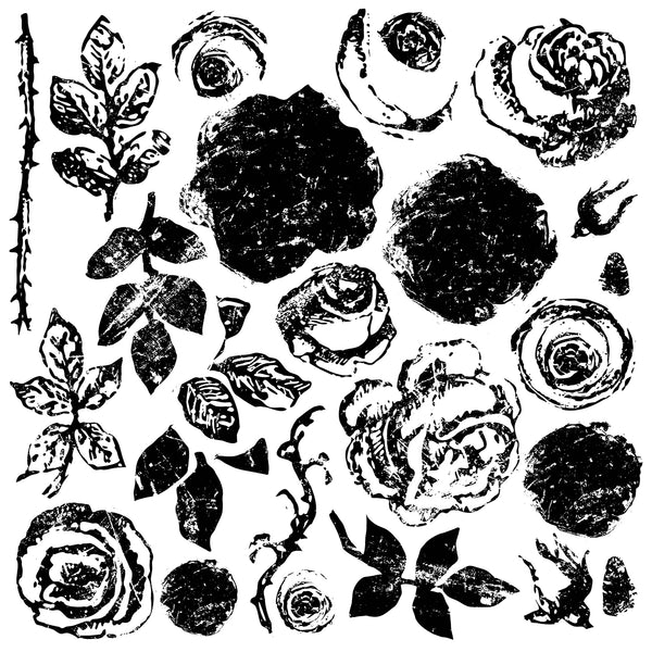  IRON ORCHID DESIGNS Decor Stamp Painterly Roses 