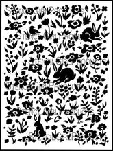 Load image into Gallery viewer, Scattered Bunnies Blooms &amp; Birds Stencil