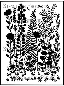 Tall Flowers Stencil