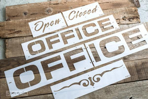  Stencil Office by Funky Junk Old Sign Stencils