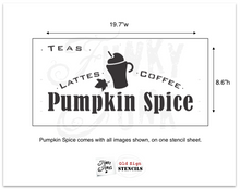 Load image into Gallery viewer, Stencil Pumpkin Spice Latte By Funky Junk Old Sign Stencils