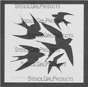Swallows Bird Stencil