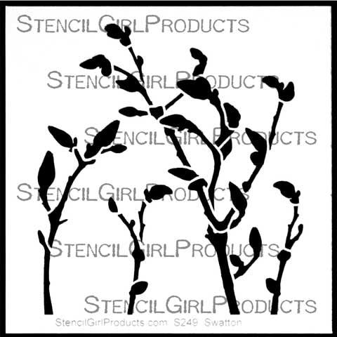 Budding branches stencil Good Girl Stencils