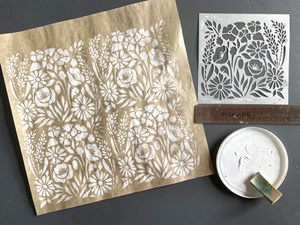 Small Garden Flowers Tile Stencil 