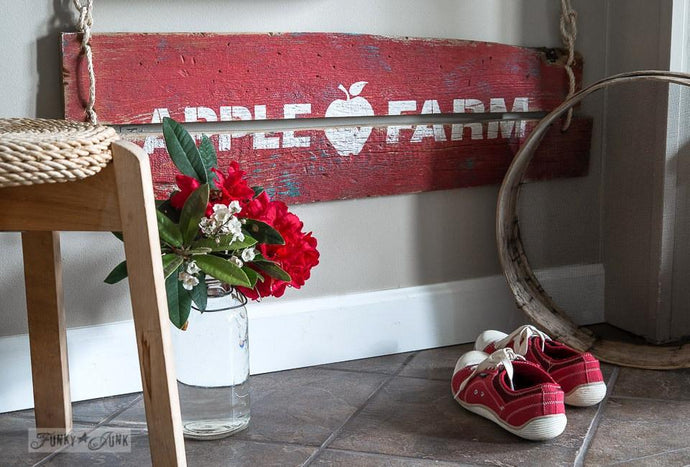 Stencil Apple Farm and You Cut Tree Farm by Funky Junk Old Sign Stencils