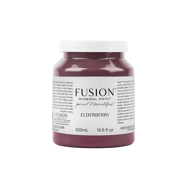 Fusion Mineral Paint Elderberry  New Release. A vibrant yet sophisticated purple, this shade brings a moody and deliciously calculated drop of colour into any space.