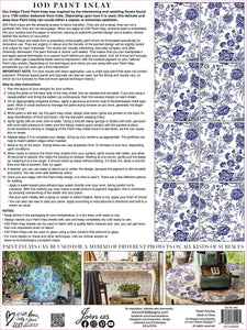 Iron Orchid Designs Paint Inlay Indigo Floral 