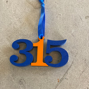 Ornament 315 Area Code Colorful Syracuse Uni Colors