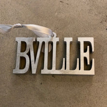 Load image into Gallery viewer, Bville Silver Wood Ornament Sold At Miller&#39;s Crossing Design, Baldwinsville, NY