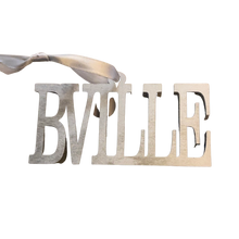 Load image into Gallery viewer, Bville Silver Wood Ornament Sold At Miller&#39;s Crossing Design, Baldwinsville, NY