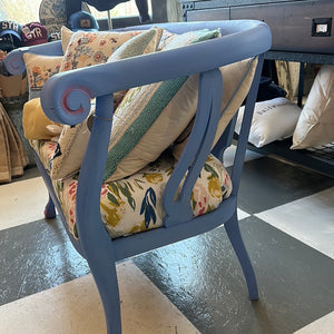 Hand Painted Periwinkle Vintage Spring Settee