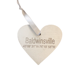 Ornament Baldwinsville GPS location Heart Shape