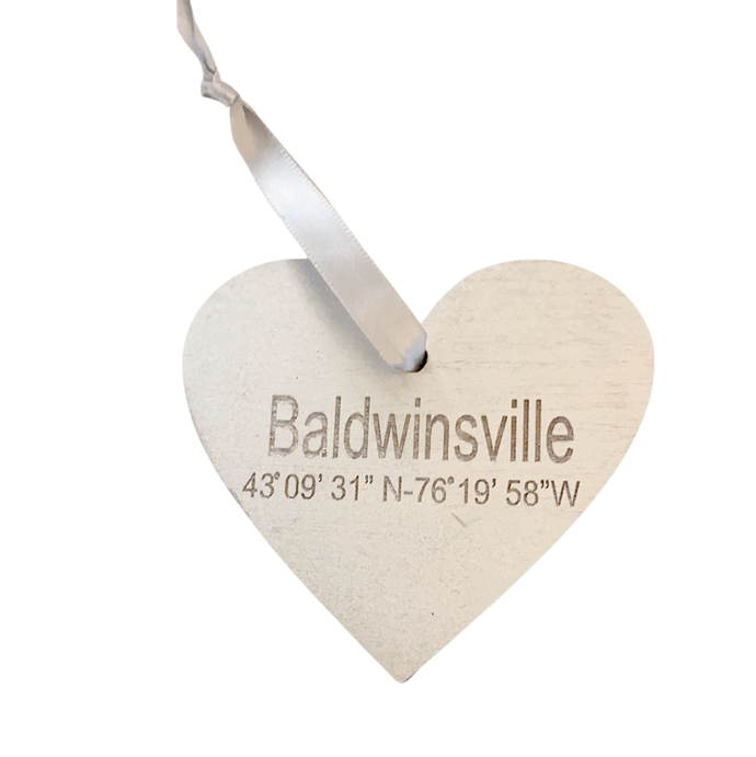Ornament Baldwinsville GPS location Heart Shape