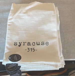 Canvas Tea Towel with Syracuse 315 Area Code