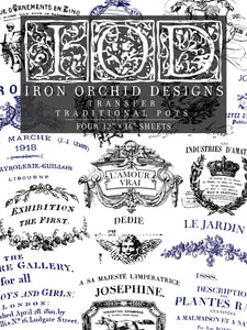 Iron Orchid Designs Transfer Traditional Pots 