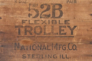 Decoupage Paper Wood Crate “Trolley” by Roycycled featuring an image of the Sterling Illinois Trolley Crate